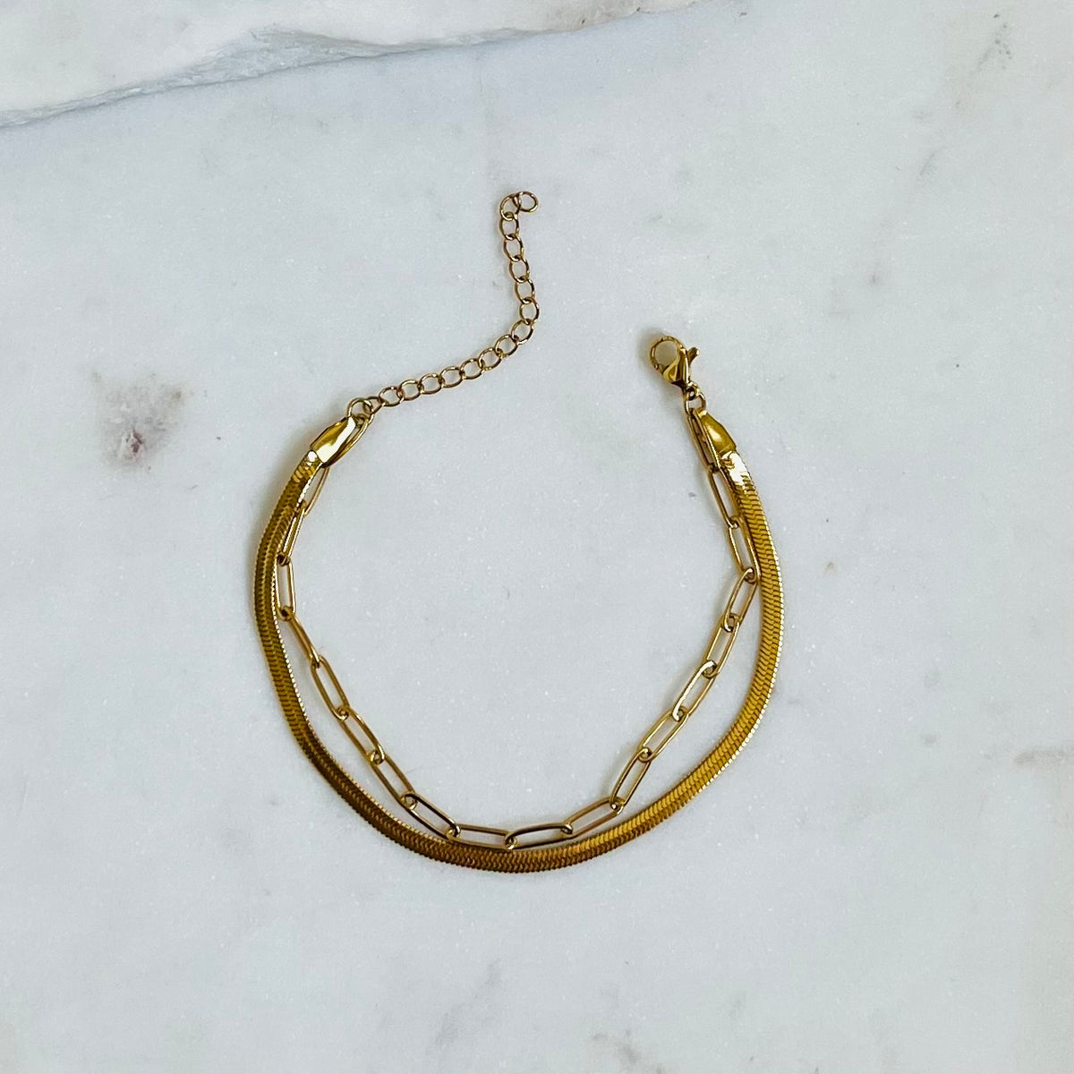 STELLA | Paperclip & Herringbone Bracelet
