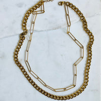 EMMY | Curb & Paperclip Layering Necklace