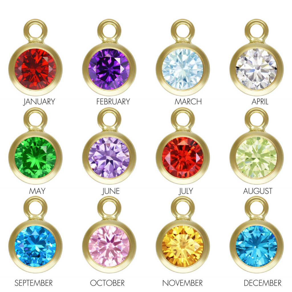 Gold birthstone charms for bracelets discount