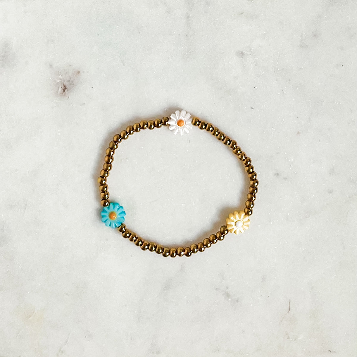AYA | Multi-Colour Daisy Chain Gold Beaded Bracelet