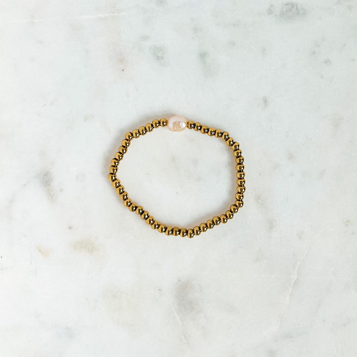 JOLIE | Pearl & Gold Beaded Bracelet