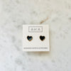 ABBIE | Black Enamel Heart Stud Earrings