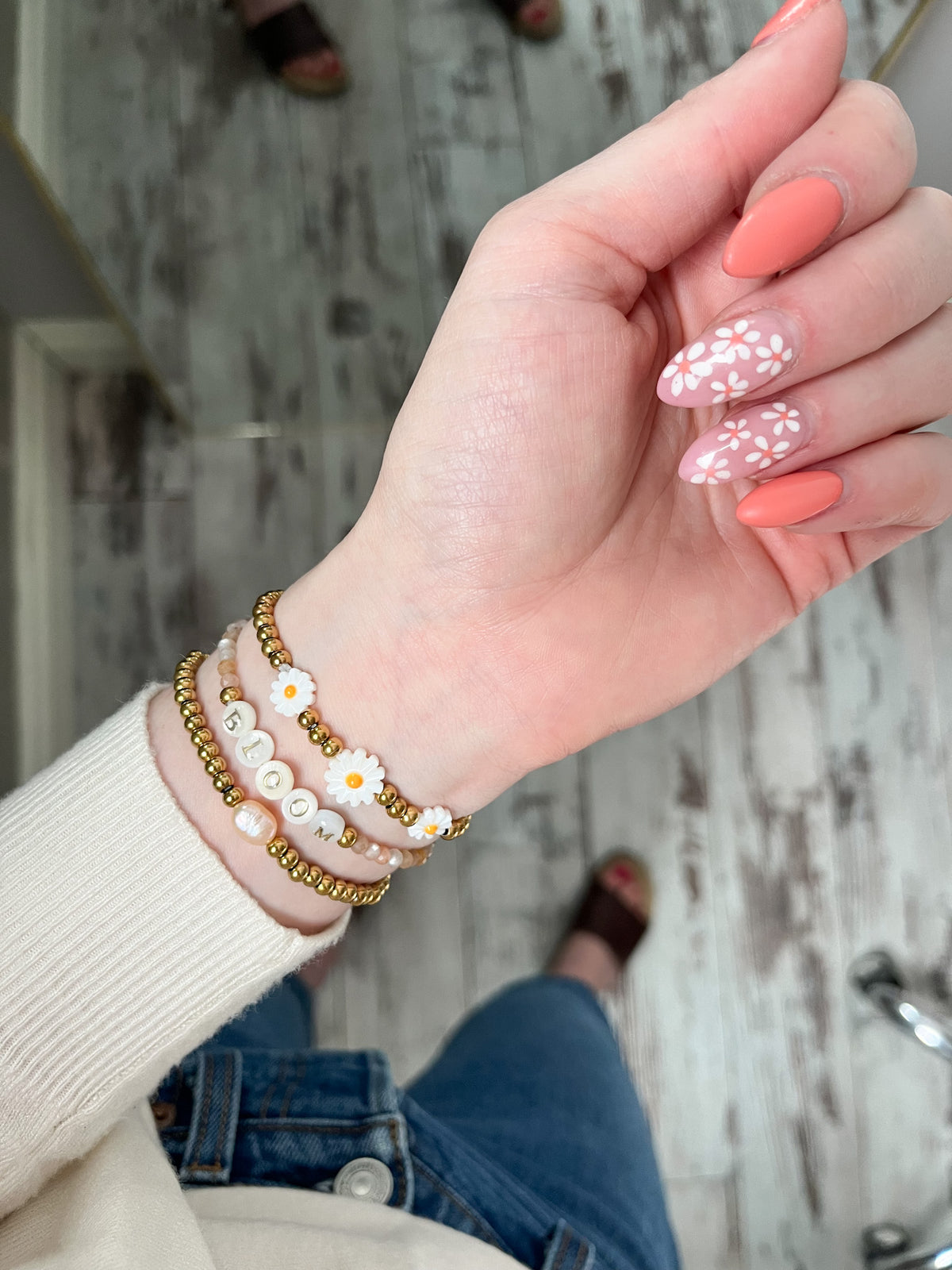 JOLIE | Pearl & Gold Beaded Bracelet