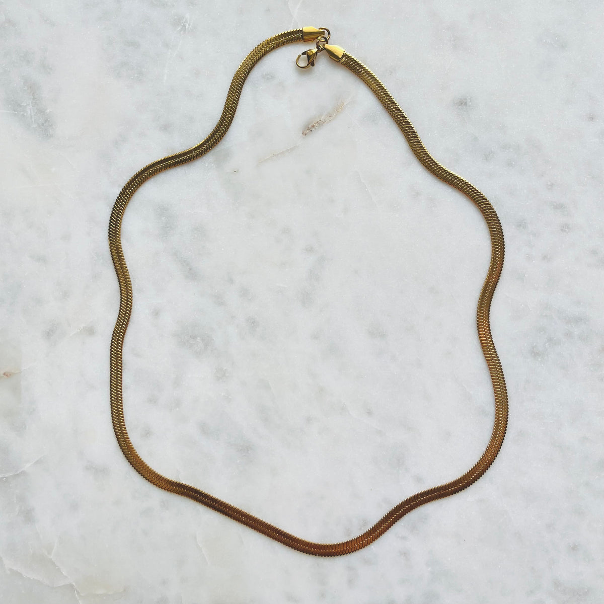 EVERLY | 5mm Thick Herringbone Necklace | Long