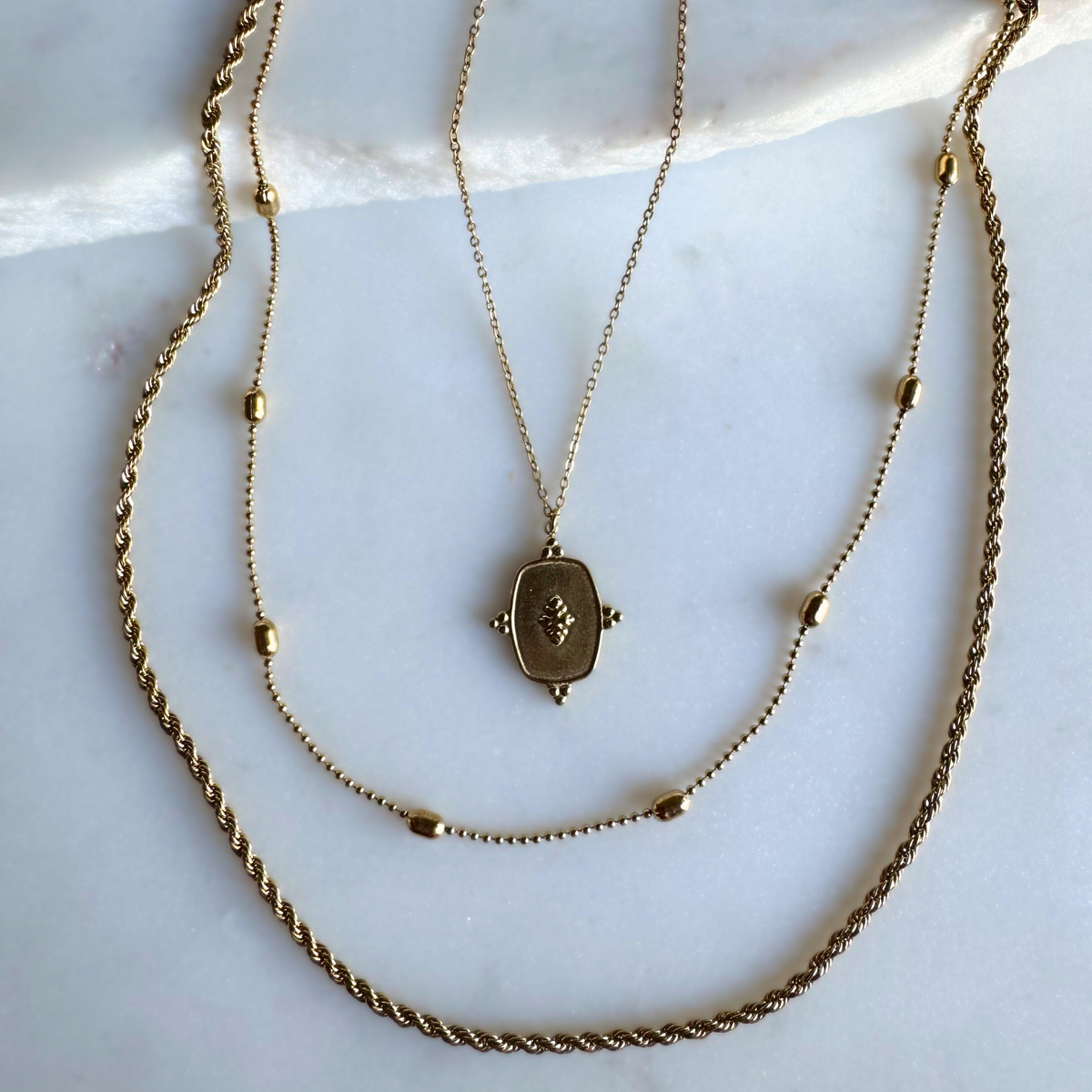 SLOANE | Double Layer Rope & Satellite Chain Necklace