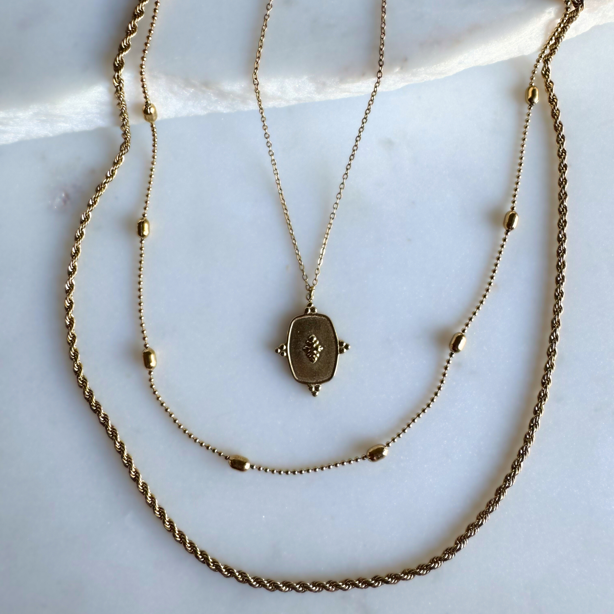 SLOANE | Double Layer Rope & Satellite Chain Necklace