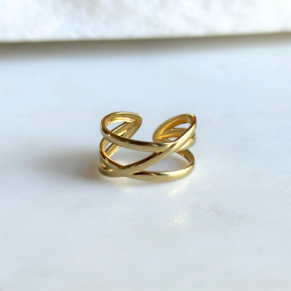 Adjustable Criss Cross Gold Ring