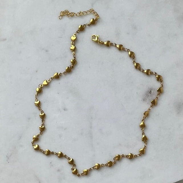 Lila Heart Chain Necklace