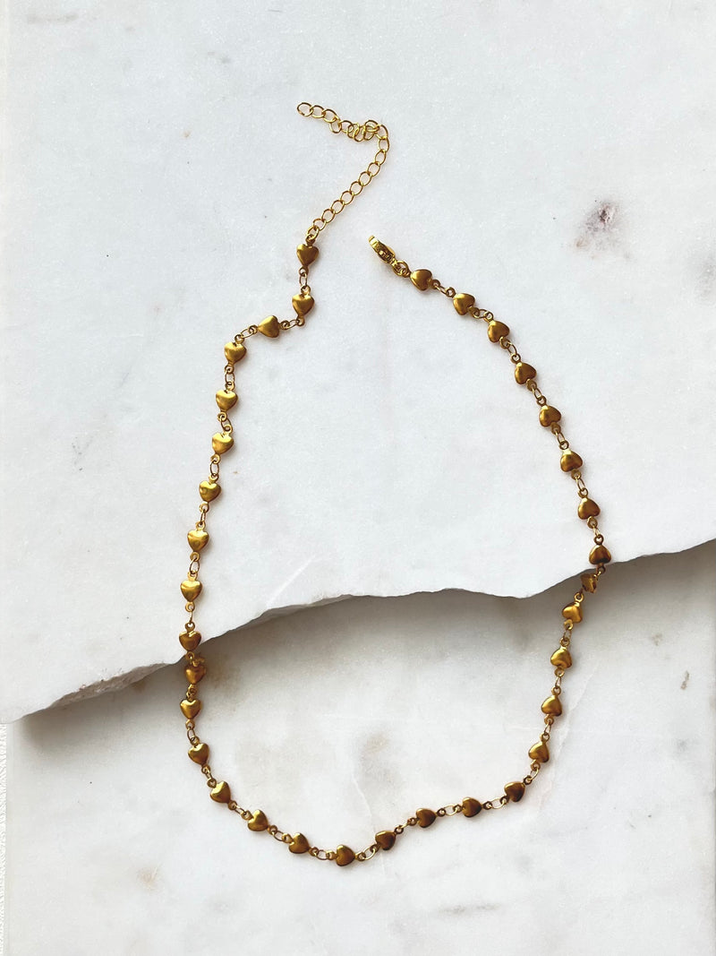 Lila Heart Chain Necklace
