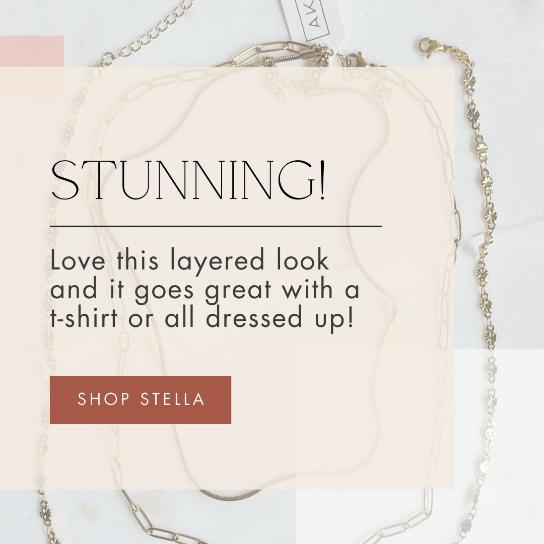 STELLA | Herringbone & Paperclip Chain Necklace