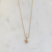 Tiny CZ Starfish Necklace - Adjustable