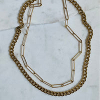 EMMY | Curb & Paperclip Layering Necklace