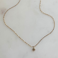 Tiny CZ Clover Necklace Adjustable