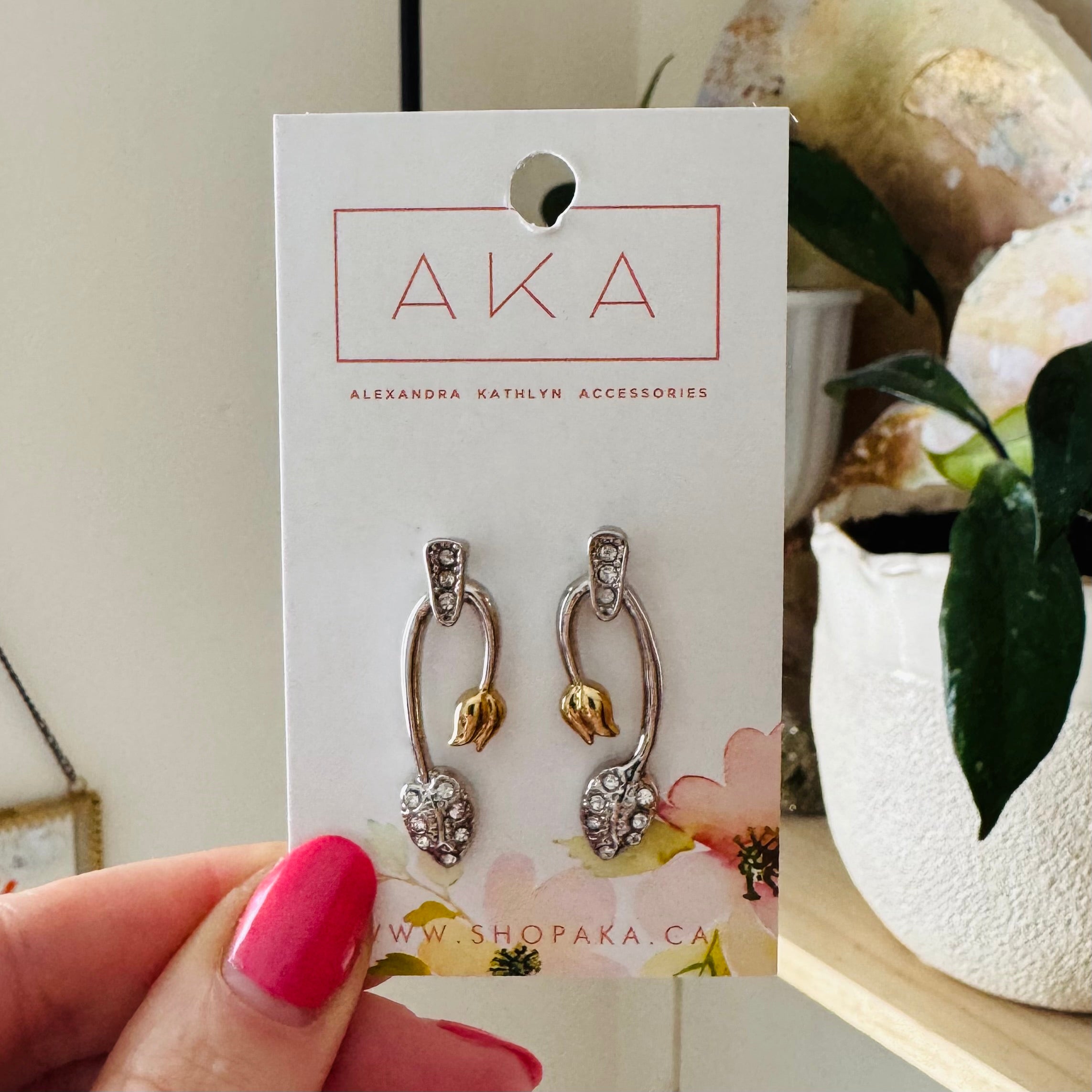 Gold & Silver Tulip Earrings