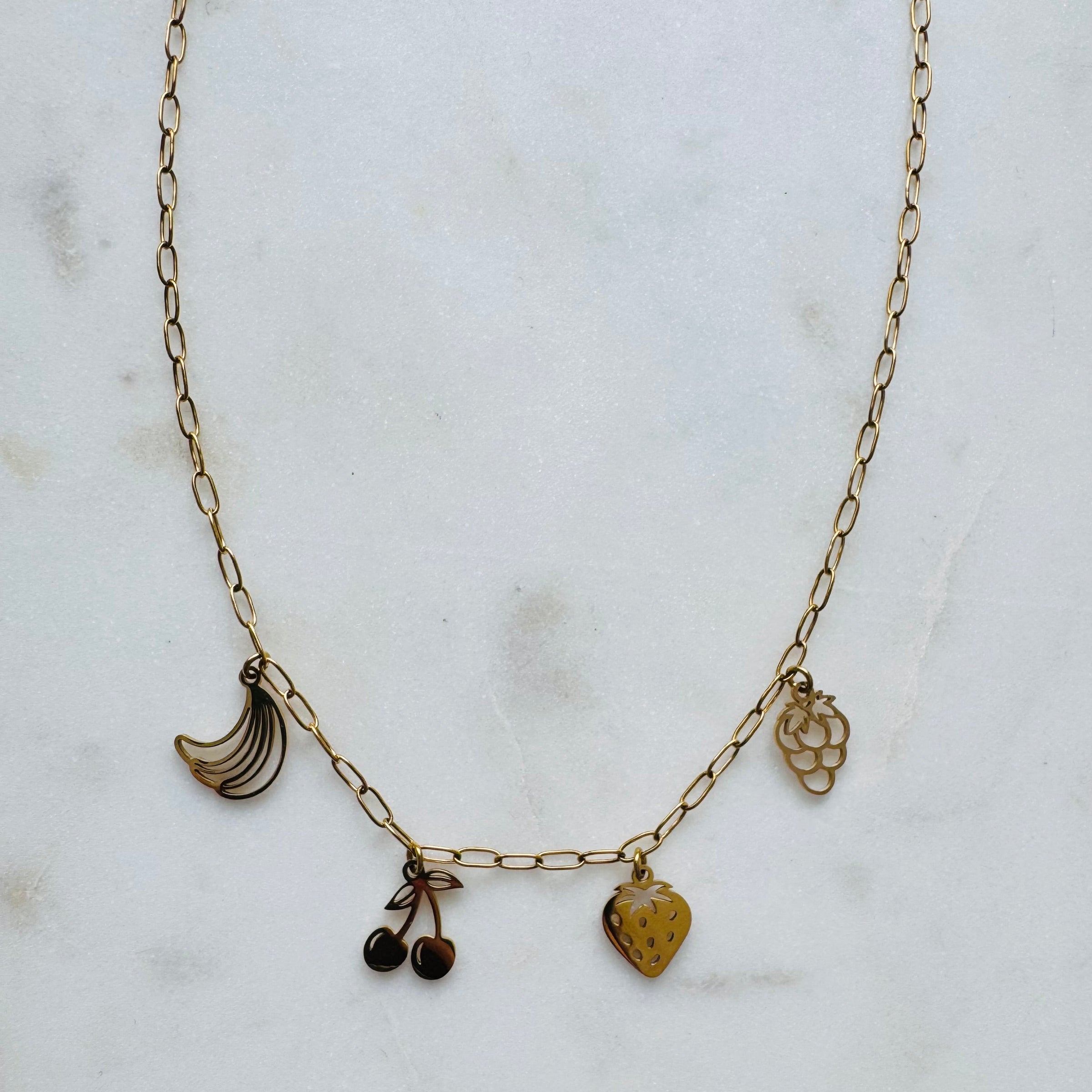 Dainty Fruit Charm Necklace