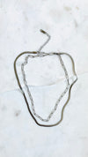 STELLA | Silver Herringbone & Paperclip Chain Necklace