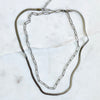 STELLA | Silver Herringbone & Paperclip Chain Necklace