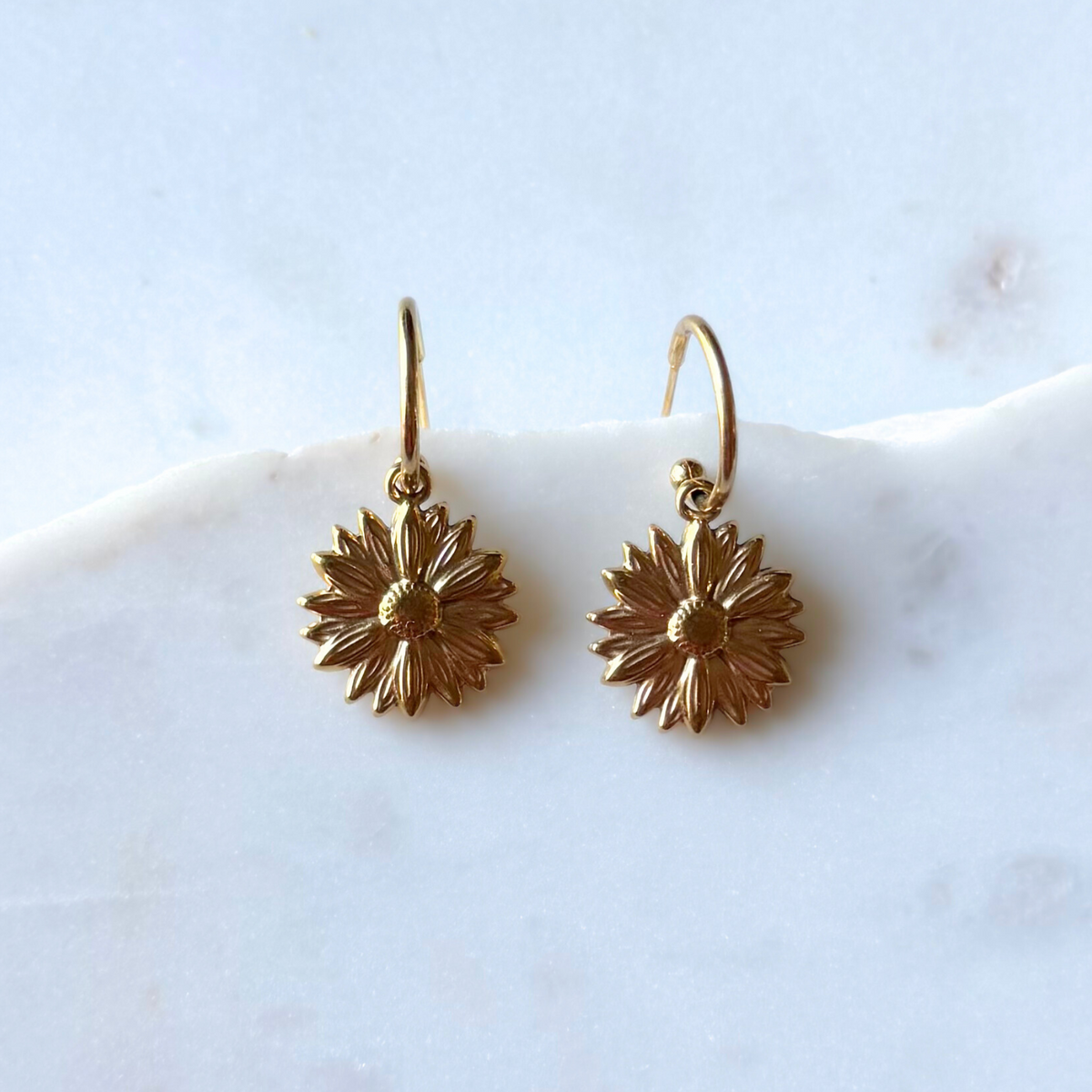 Sunflower Hoop Earrings - 2 in 1 Hoops