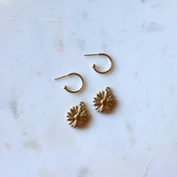 Sunflower Hoop Earrings - 2 in 1 Hoops