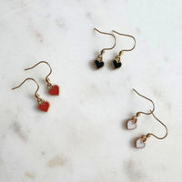 ABBIE | Mini Enamel Heart Dangle Earrings