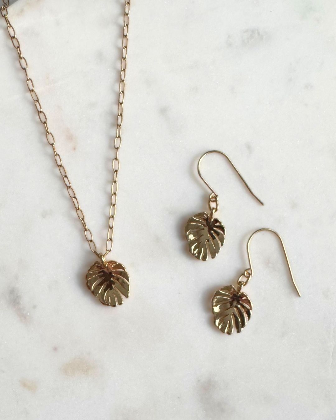 Gold Monstera Necklace