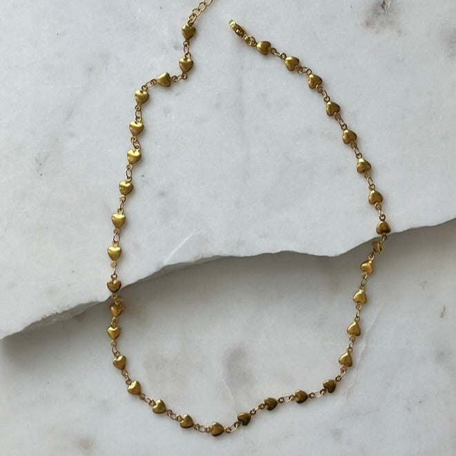 Lila Heart Chain Necklace