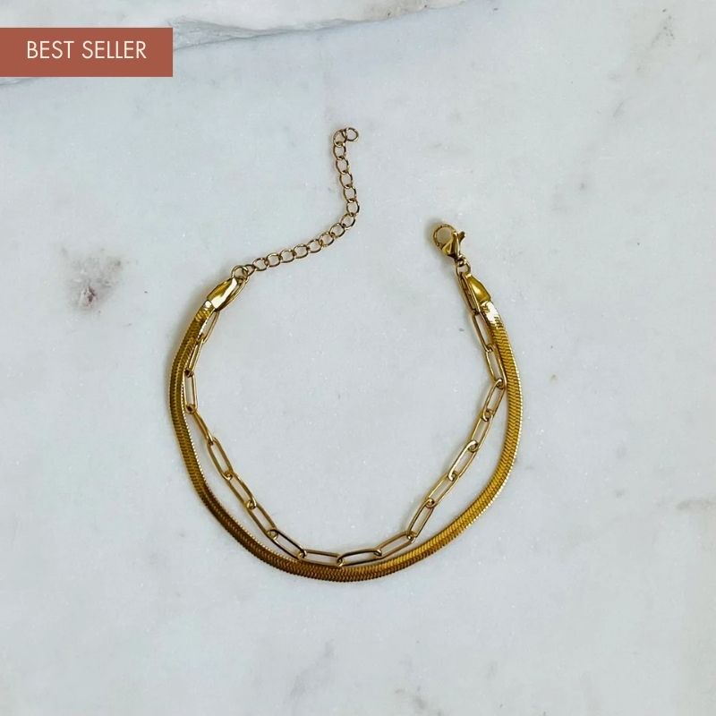 STELLA | Paperclip & Herringbone Bracelet