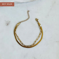 STELLA | Paperclip & Herringbone Bracelet