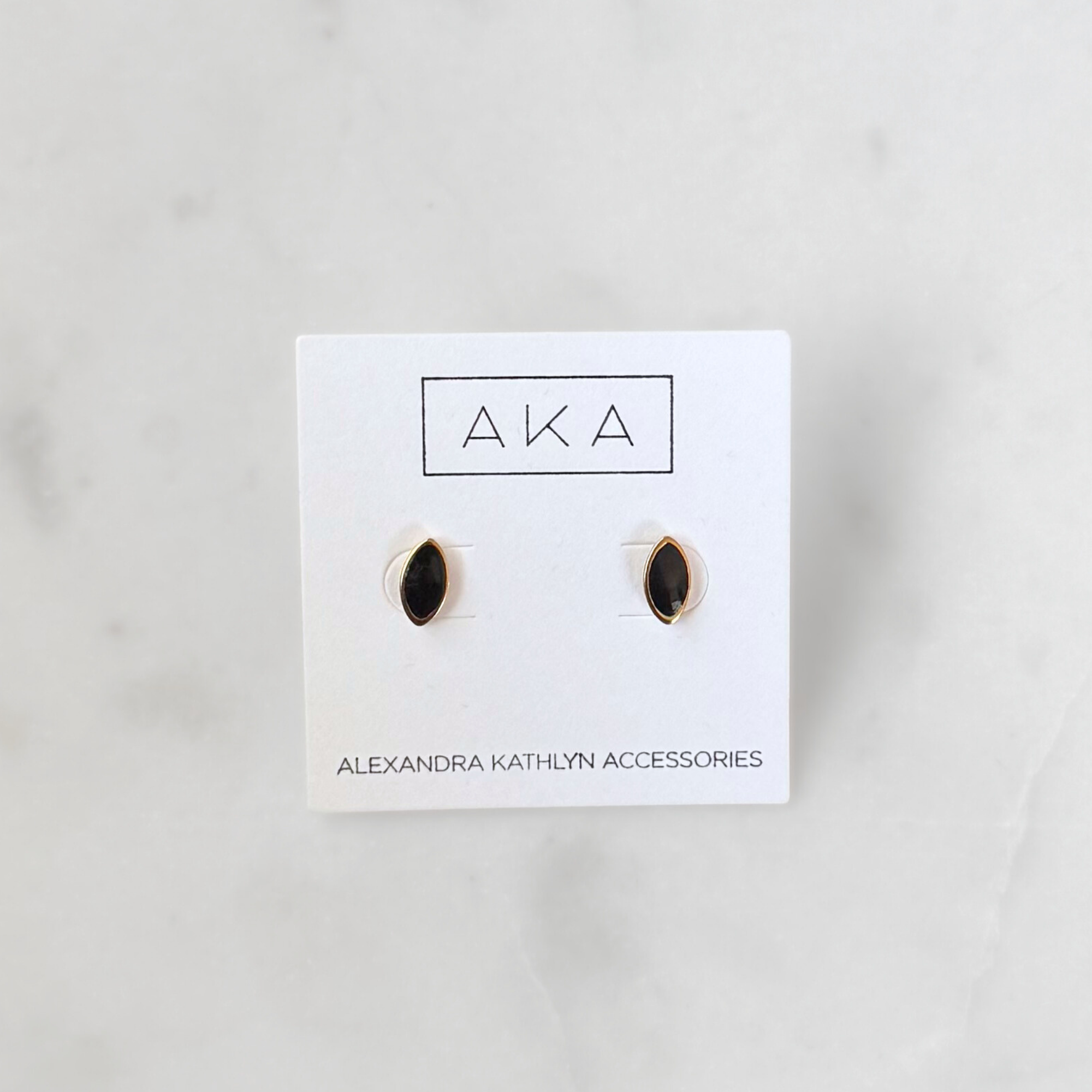 Black Horse Eye Stud Earrings