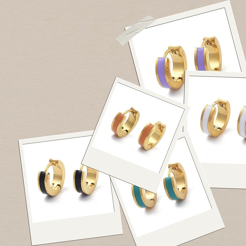 Colourful Huggie Hoop Earrings
