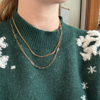 EMMY | Fine Curb & Paperclip Layering Necklace