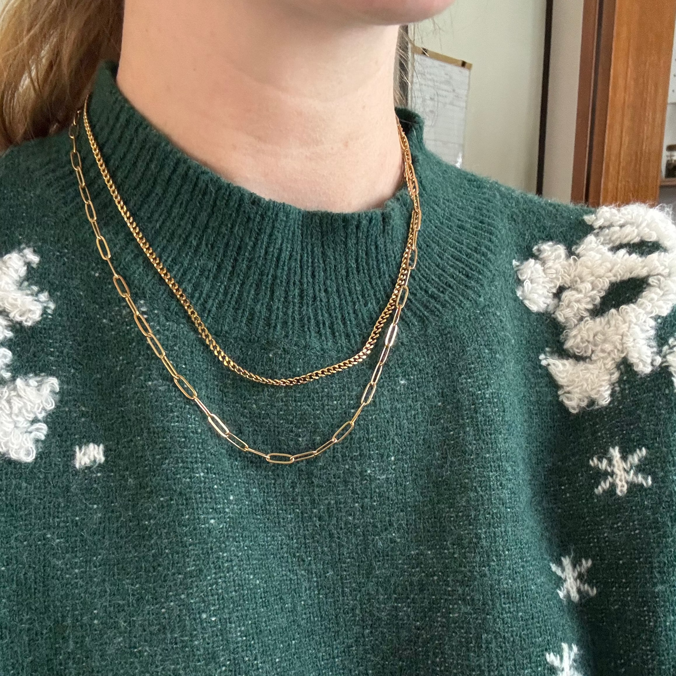 EMMY | Fine Curb & Paperclip Layering Necklace
