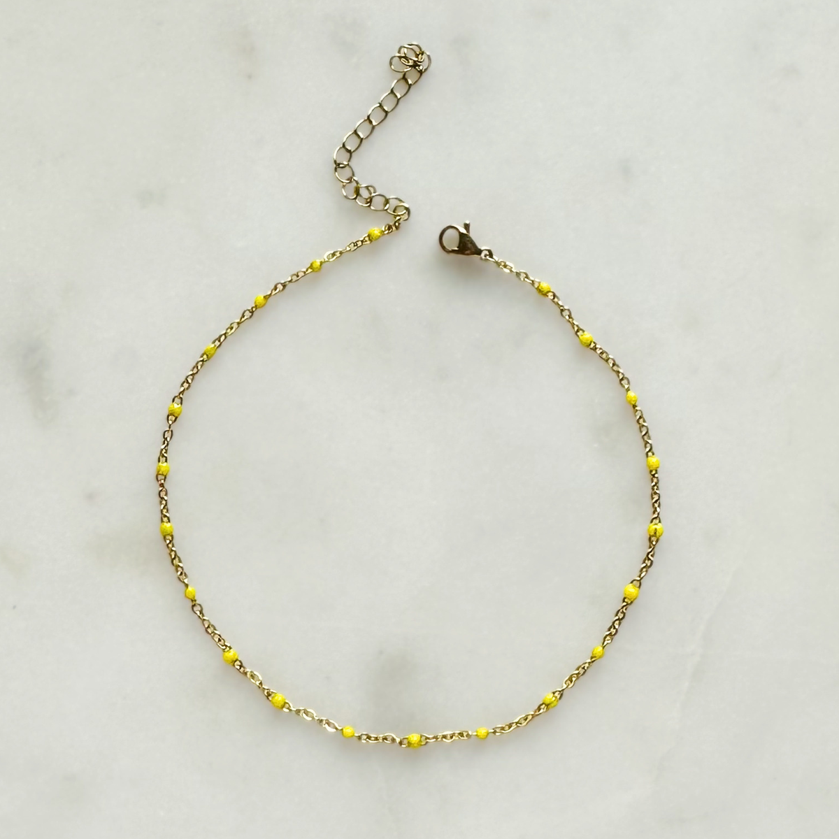 Enamel Chain Anklet - Yellow