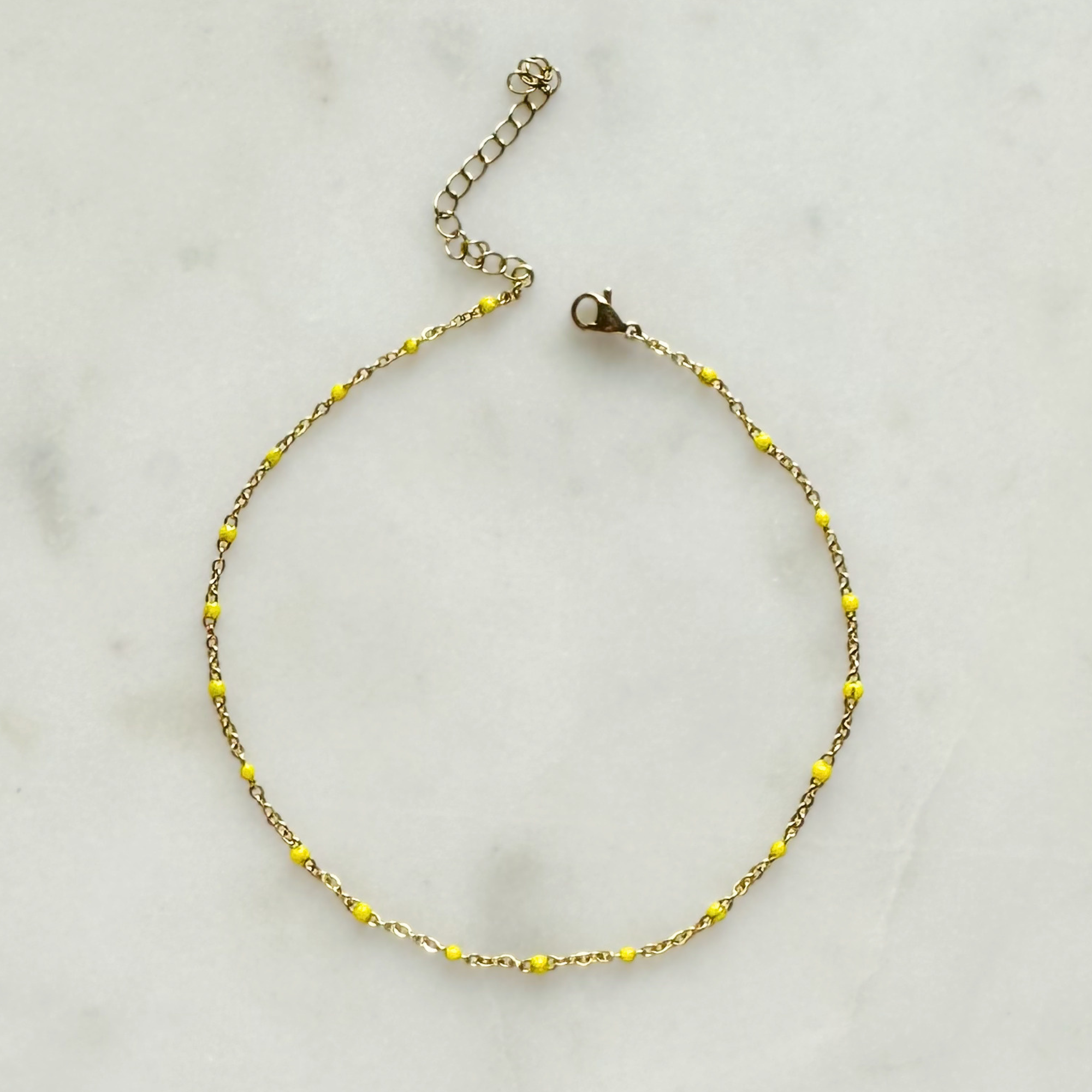 Enamel Chain Anklet - Yellow