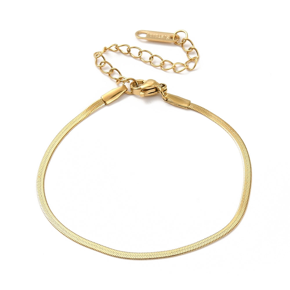 EVERLY | Fine Herringbone Chain Bracelet (6")