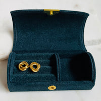 VELVET JEWELRY PURSE ORGANIZER - Navy