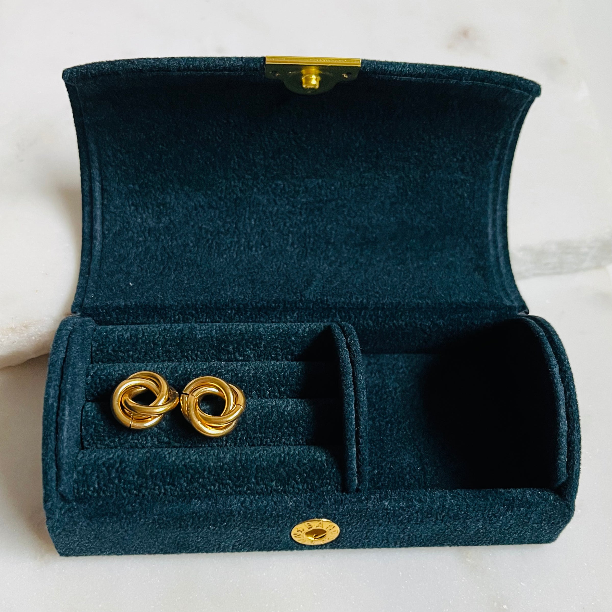 VELVET JEWELRY PURSE ORGANIZER - Navy