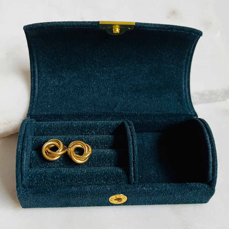 VELVET JEWELRY PURSE ORGANIZER - Navy