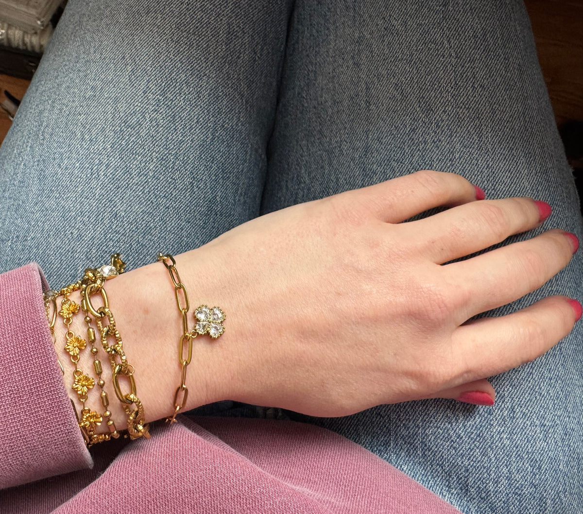 Lucky Charm Four Leaf Clover Bracelet