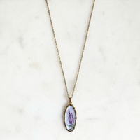 Lavender Floral Pendant Necklace
