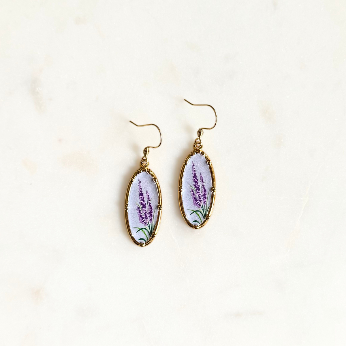 Lavender Floral Earrings
