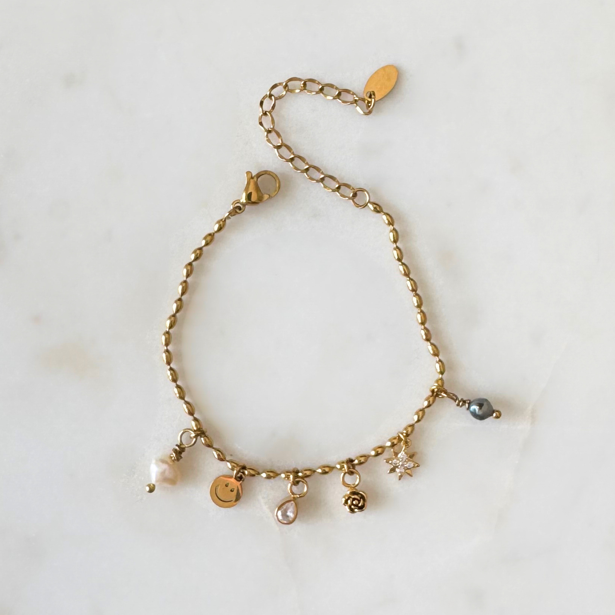 Golden Smile Charm Bracelet | One of a Kind Charm Bracelet