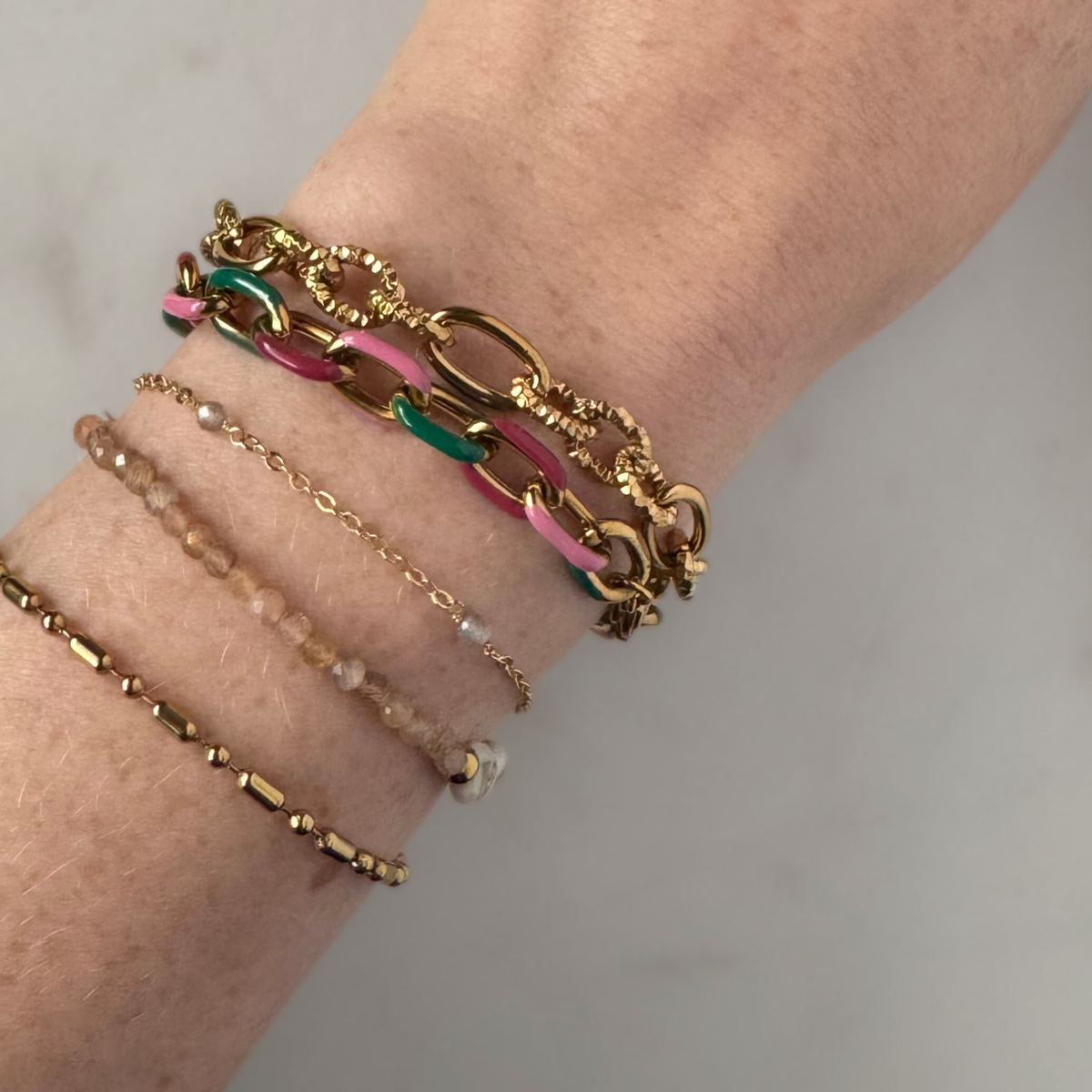 GREY | Textured Link Bracelet