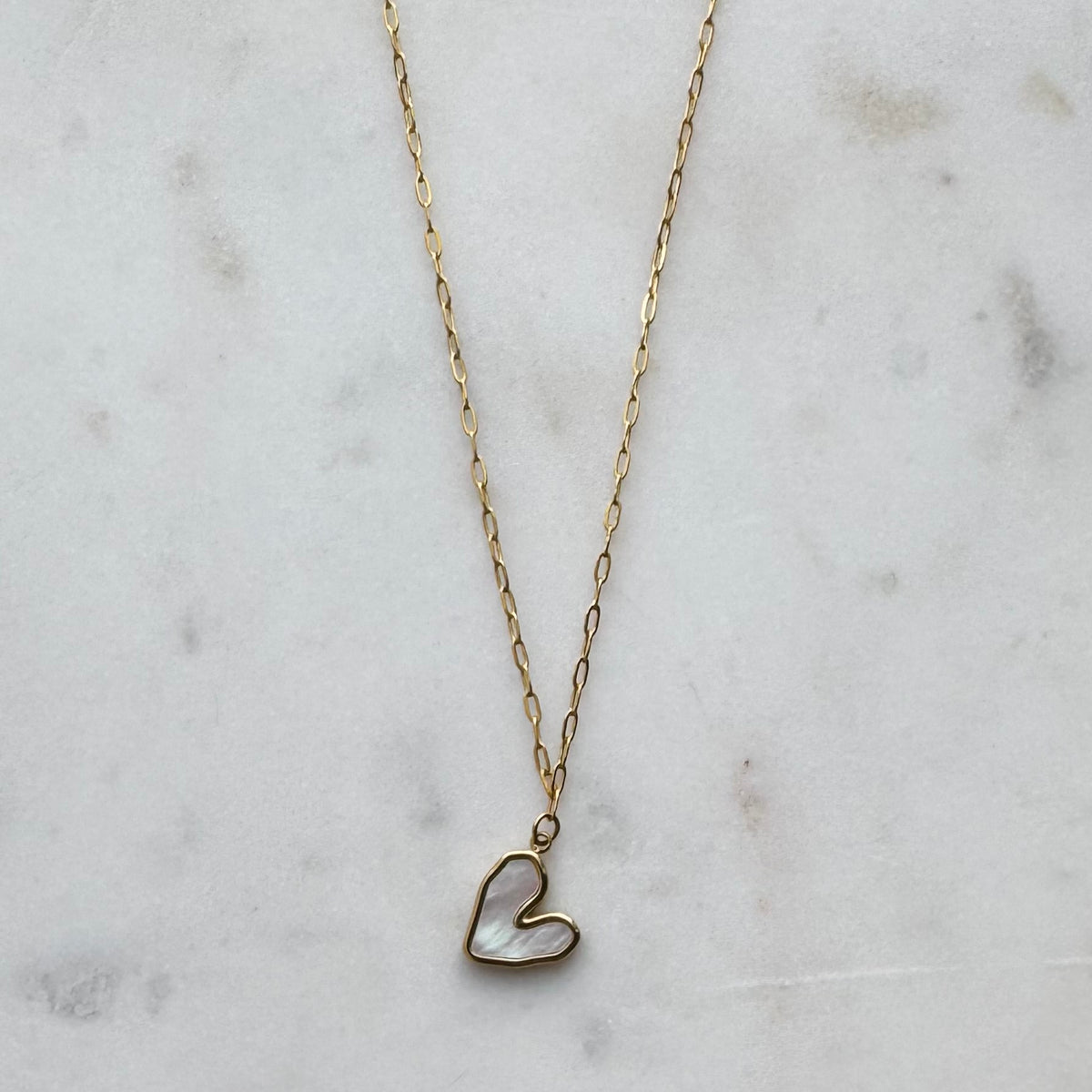 Gold Shell Heart Necklace