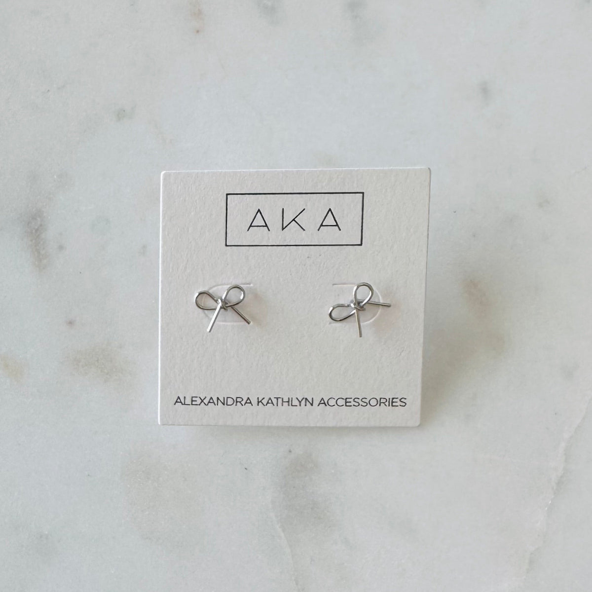 SILVER Bow Mini Stud Earrings