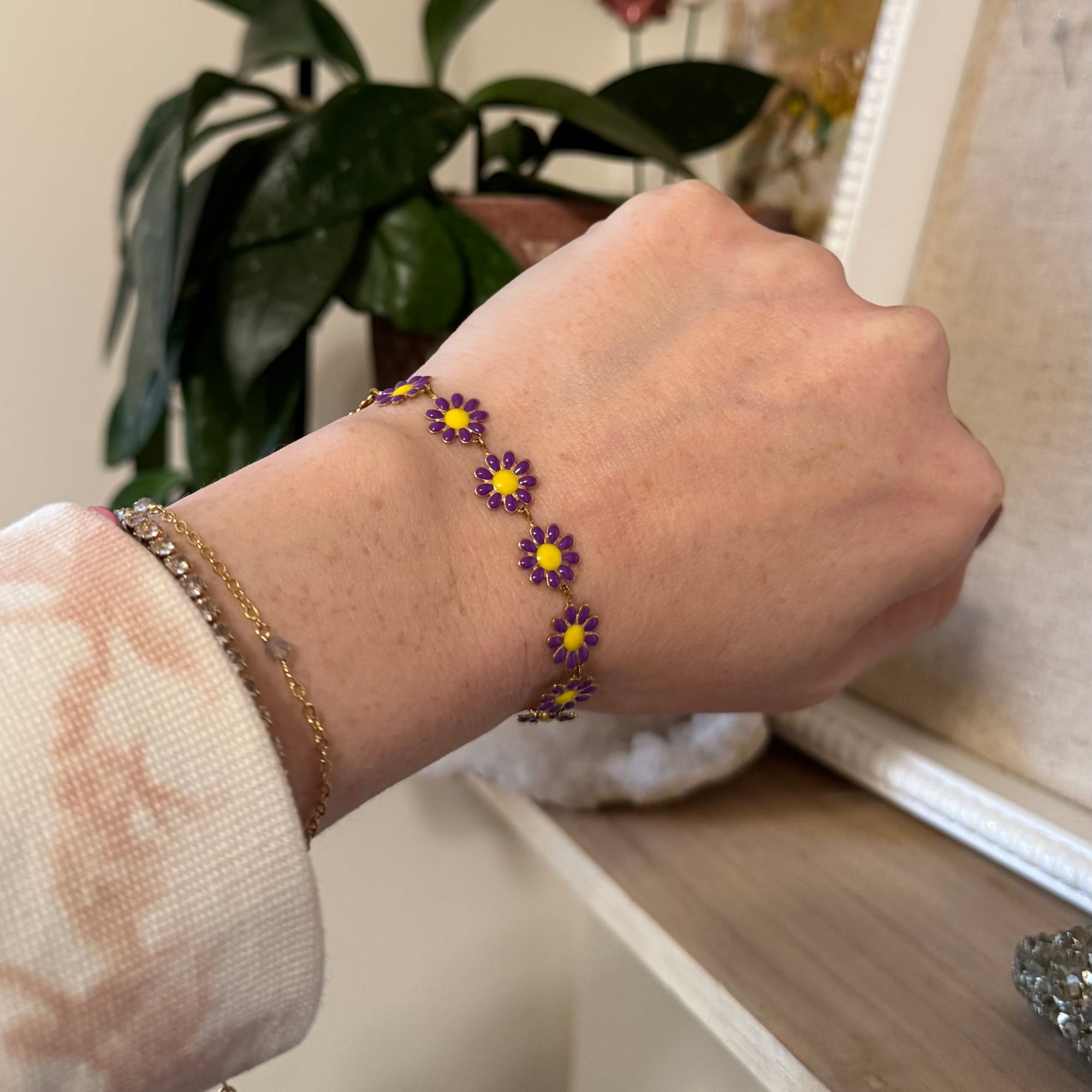 CHLOE | Purple Daisy Chain Bracelet [LAST CHANCE]