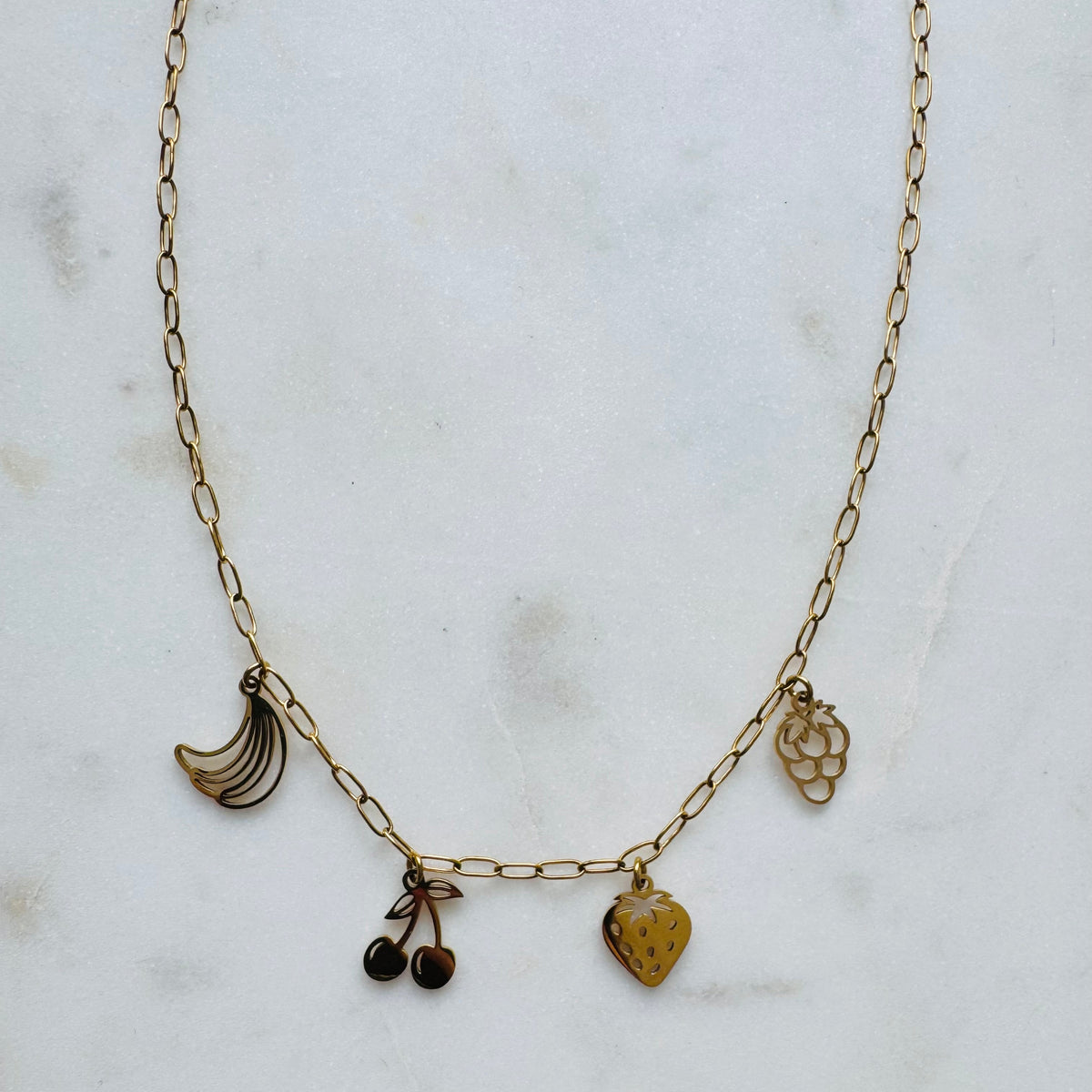 Dainty Fruit Charm Necklace