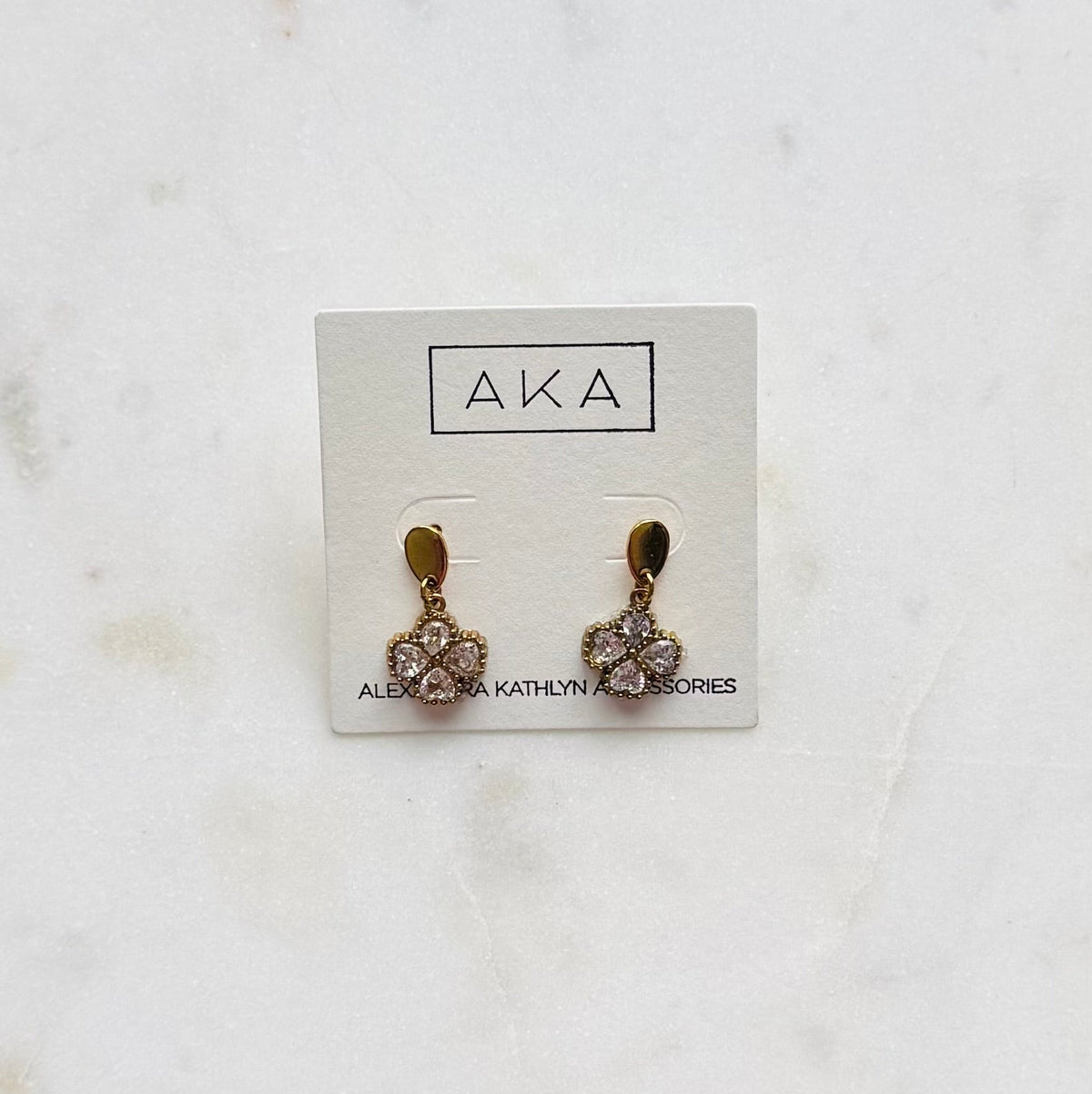 Golden Four Leaf Clover Earrings