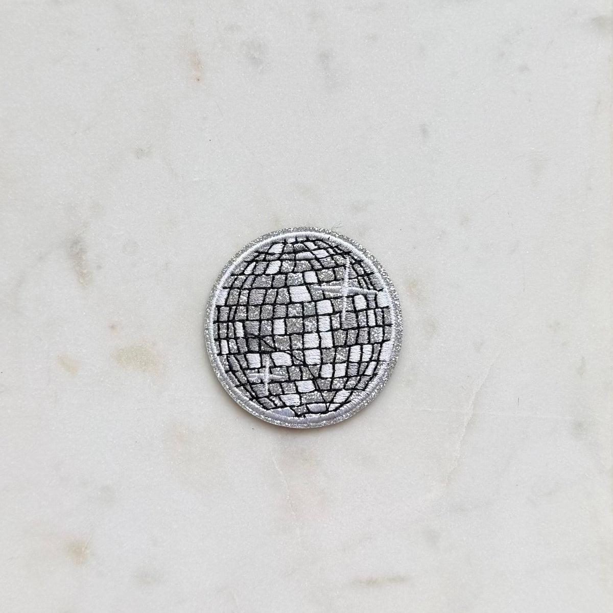Disco Ball Iron-On Patch | Silver Disco Ball Patch