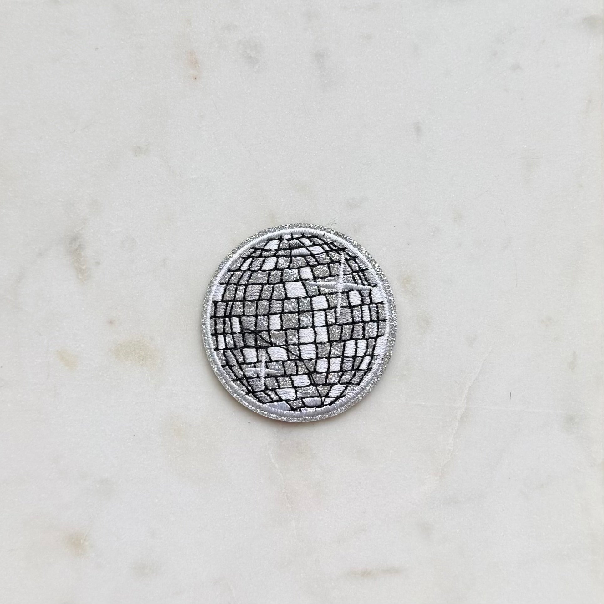 Disco Ball Iron-On Patch | Silver Disco Ball Patch